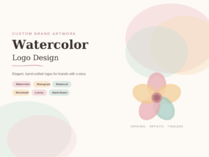 Custom Watercolor Logo Design Service