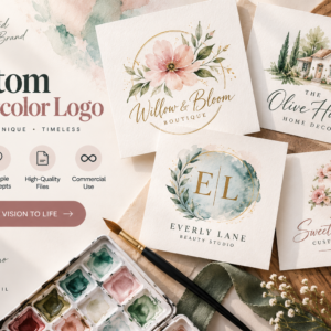Watercolor Logo & Artistic Brand Identity Design Service