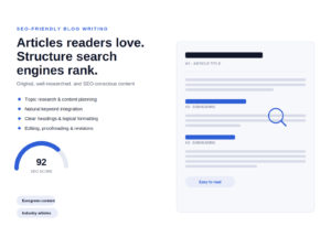 SEO-Friendly Blog Writing Service for Websites, Content Marketing, and Online Publishing
